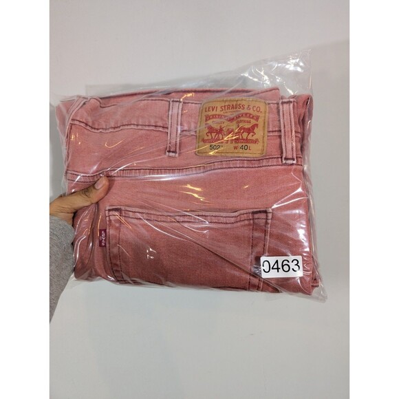 Levi's 502 Mens Terracota Denim Bermuda Shorts Sz 40 Resortwear Preppy College - Picture 8 of 8